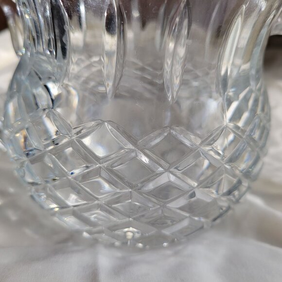 Vintage Cut Glass Pitcher With Diamond & Starburst Pattern - Picture 4 of 6